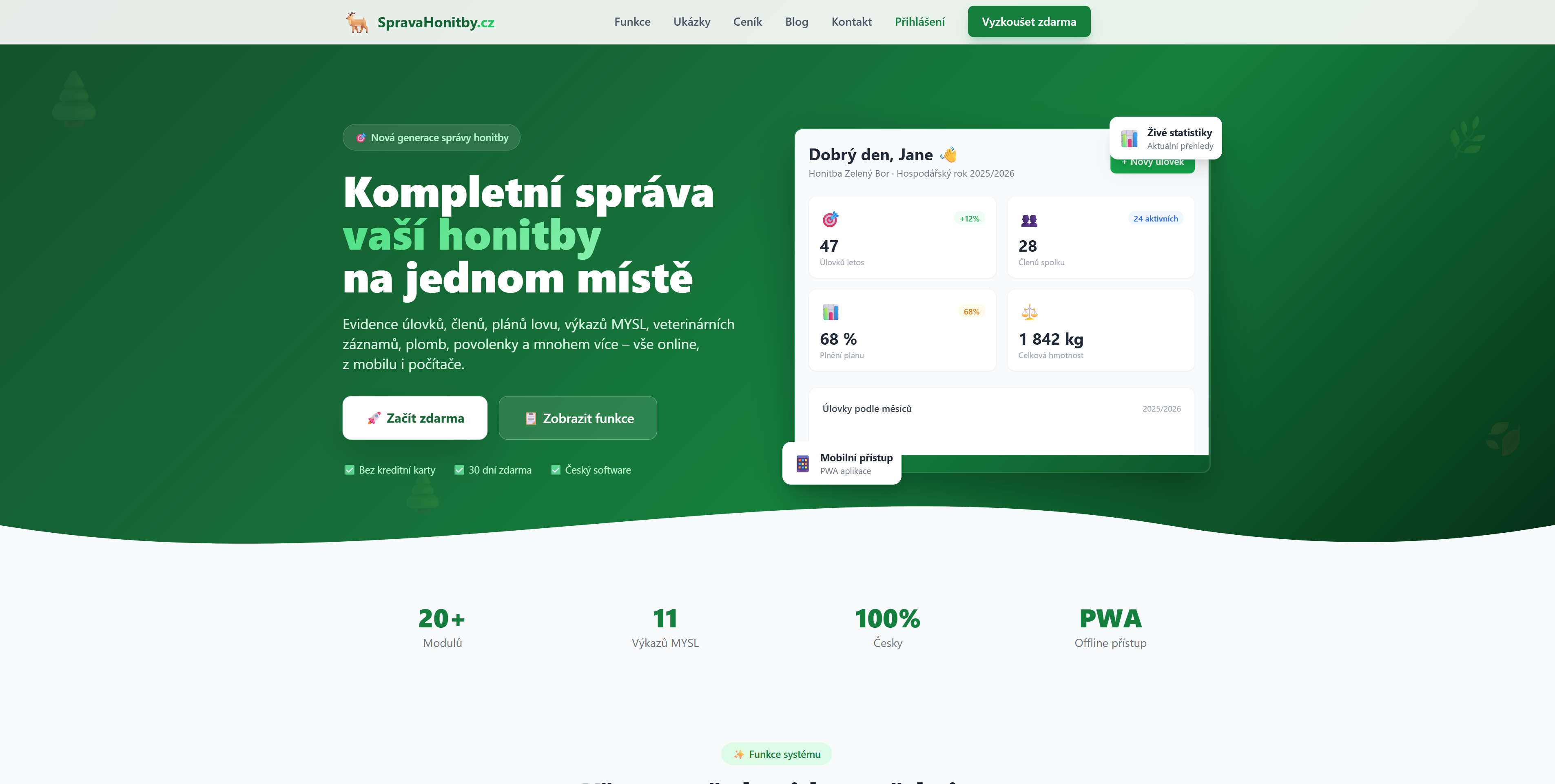 Připravený SaaS projekt pro Myslivce